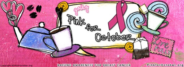 To download your own "Pink" buttons and Facebook covers go to http://www.pinkforoctober.org