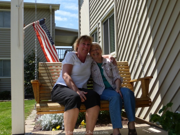 Betty Barnhardt and myself  hanging out on her patio